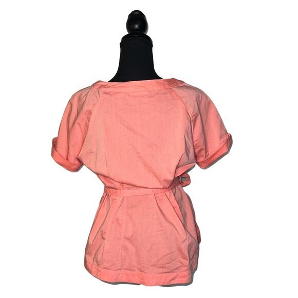 New York & Company Top Button Down Short Sleeved Belted Tie Smock Women’s XL - Picture 2 of 6